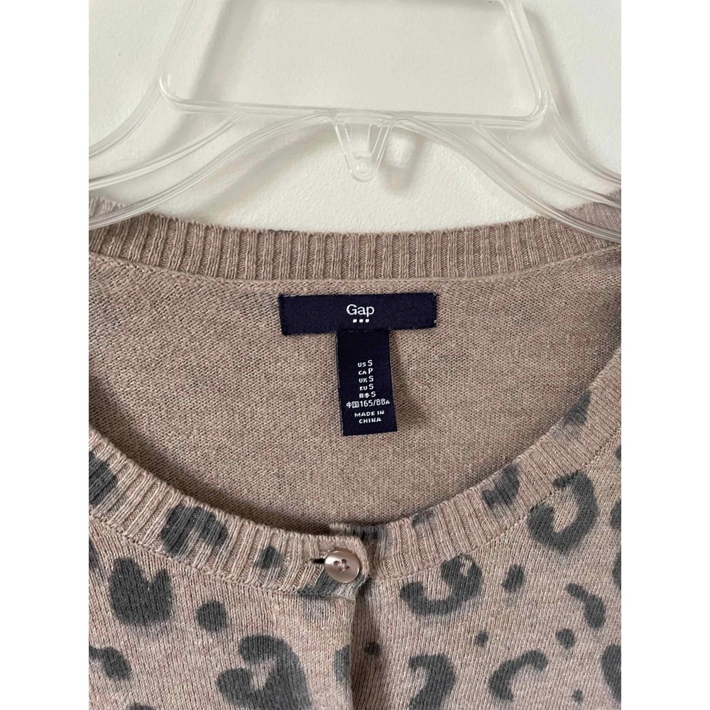 GAP Leopard Print Cardigan - Tan and Black - Picture 4 of 6
